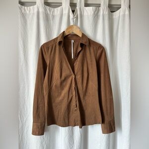 Vintage Brown Button-Up Shirt